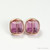 14K rose gold filled wire wrapped stud earrings with 8mm purple square cube Austrian crystals handmade by Jessica Luu Jewelry