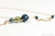 14K yellow gold filled chain necklace with three pearl peacock colored pendant handmade by Jessica Luu Jewelry