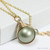 Gold Sage Green Pearl Drop Earrings - Available with Matching Necklace