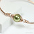 14K rose gold filled wire wrapped bangle bracelet with 10mm olive pearl solitaire handmade by Jessica Luu Jewelry