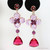 14K rose gold filled statement earrings with amethyst and ruby red Austrian crystals 14K rose gold filled statement earrings with amethyst and ruby red Austrian crystals