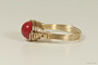 14K yellow gold filled wire wrapped red coral solitaire ring handmade by Jessica Luu Jewelry