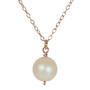Rose Gold Iridescent White Pearl Necklace - Available with Matching Earrings and Other Metal Options