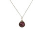 Sterling silver wire wrapped elderberry purple pearl pendant on chain necklace handmade by Jessica Luu Jewelry