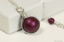 Sterling silver wire wrapped elderberry purple pearl pendant on chain necklace handmade by Jessica Luu Jewelry
