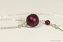 Sterling silver wire wrapped elderberry purple pearl pendant on chain necklace handmade by Jessica Luu Jewelry