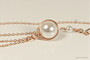 14k rose gold filled wire wrapped solitaire pendant on chain necklace with white pearl handmade  by Jessica Luu Jewelry