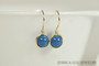 14K gold filled wire wrapped lapis blue  pearl drop earrings handmade by Jessica Luu Jewelry