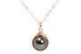 14K rose gold filled wire wrapped black pearl pendant necklace handmade  by Jessica Luu Jewelry