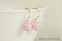 14K rose gold filled light pastel pink pearl drop earrings handmade by Jessica Luu Jewelry