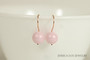 14K rose gold filled light pastel pink pearl drop earrings handmade by Jessica Luu Jewelry