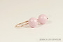 14K rose gold filled light pastel pink pearl drop earrings handmade by Jessica Luu Jewelry