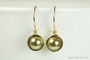 Gold Olive Green Pearl Necklace - Available with Matching Earrings and Other Metal Options