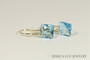 14K yellow gold filled aquamarine blue crystal dangle earrings handmade by Jessica Luu Jewelry