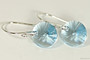 Sterling silver aquamarine blue crystal rivoli dangle earrings handmade by Jessica Luu Jewelry