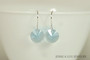 Sterling silver aquamarine blue crystal rivoli dangle earrings handmade by Jessica Luu Jewelry