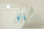 Sterling silver aquamarine blue crystal rivoli dangle earrings handmade by Jessica Luu Jewelry