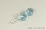 Sterling silver aquamarine blue crystal rivoli dangle earrings handmade by Jessica Luu Jewelry