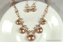 Rose Gold Pearl Statement Necklace - Available with Matching Earrings