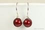 Sterling Silver Dark Red Pearl Necklace - Available with Matching Earrings and Other Metal Options