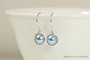 Sterling silver wire wrapped light blue pearl drop earrings handmade by Jessica Luu Jewelry