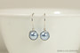 Sterling silver wire wrapped light blue pearl drop earrings handmade by Jessica Luu Jewelry
