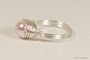Sterling silver wire wrapped light pink rosaline pearl solitaire ring handmade by Jessica Luu Jewelry