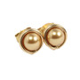 6mm dark gold metallic pearl stud earrings wrapped with 14K yellow gold filled wire handmade by Jessica Luu Jewelry