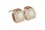 Rose Gold White Opal Crystal Stud Earrings  - Available with Matching Necklace and Other Metal Options