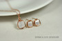 Rose Gold White Opal Crystal Stud Earrings  - Available with Matching Necklace and Other Metal Options