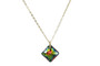 Gold Multicolored Crystal Necklace - Available with Matching Earrings