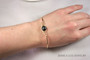 Gold Black Pearl Bangle Bracelet - Other Metal Options Available
