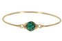 Gold Emerald Green Crystal Bangle Bracelet - More Metal Options Available