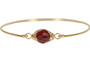 Gold Garnet Red Crystal Bangle Bracelet - More Metal Options Available
