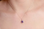 Sterling Silver Tanzanite Crystal Necklace - Available with Matching Earrings and Other Metal Options
