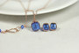 Rose Gold Sapphire Blue Crystal Stud Earrings - Available with Matching Necklace and Other Metal Options