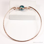 14k rose gold filled wire wrapped bangle bracelet with iridescent Tahitian pearl handmade by Jessica Luu Jewelry