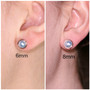 Gold Light Blue Pearl Stud Earrings - Available in 2 Sizes and More Metal Options