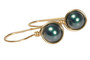 Gold Tahitian Pearl Earrings - Available with Matching Necklace and Other Metal Options