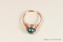 14K rose gold filled wire wrapped iridescent Tahitian pearl solitaire ring handmade by Jessica Luu Jewelry