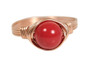 Rose Gold Red Coral Ring - Other Metal Options Available