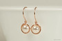 14K rose gold filled wire wrapped drop earrings with creamrose pearls handmade by Jessica Luu Jewelry