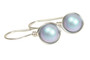 Sterling Silver Iridescent Light Blue Pearl Earrings - Available with Matching Necklace and Other Metal Options