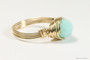 14K yellow gold filled wire wrapped mint alabaster ring handmade by Jessica Luu Jewelry