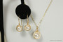 Gold White Pearl Earrings - Available with Matching Necklace and Other Metal Options