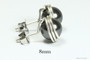 Sterling silver wire wrapped black pearl stud earrings handmade by Jessica Luu Jewelry