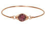 14k rose gold filled wire wrapped bangle bracelet with amethyst purple crystal handmade by Jessica Luu Jewelry