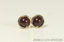 Gold Maroon Pearl Stud Earrings - More Metal Options Available