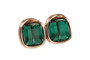 Rose Gold Emerald Green Crystal Stud Earrings - Matching Necklace and Other Metal Options Available
