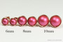 14K rose gold filled wire wrapped dark pink mulberry 6mm, 8mm, and 10mm pearl stud earrings handmade by Jessica Luu Jewelry